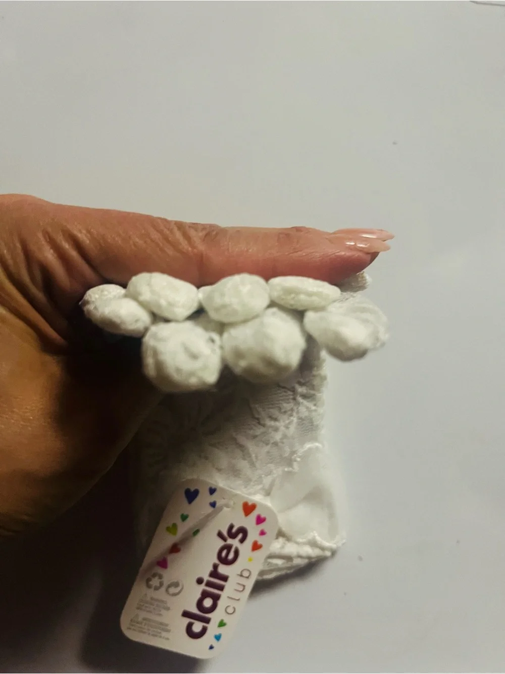 Claire's Small Girls White Lace Bow Dress Gloves